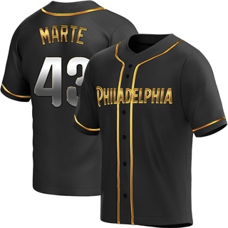 Replica Yunior Marte Men's Philadelphia Phillies Alternate Jersey - Black Golden