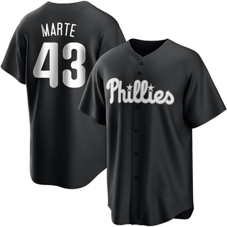 Replica Yunior Marte Men's Philadelphia Phillies Jersey - Black/White