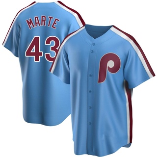 Replica Yunior Marte Youth Philadelphia Phillies Road Cooperstown Collection Jersey - Light Blue